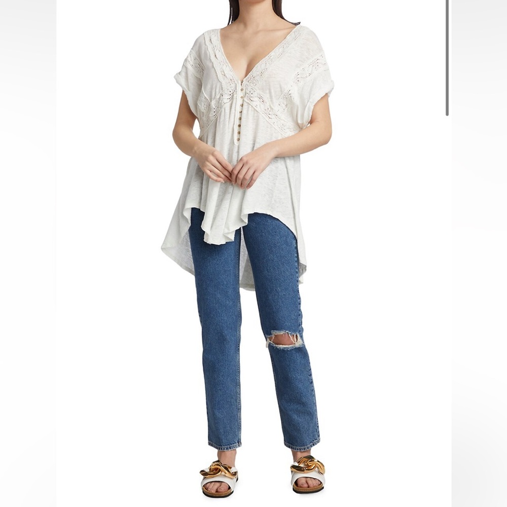 Free People NWT Way Out There Tunic size L color: ivory